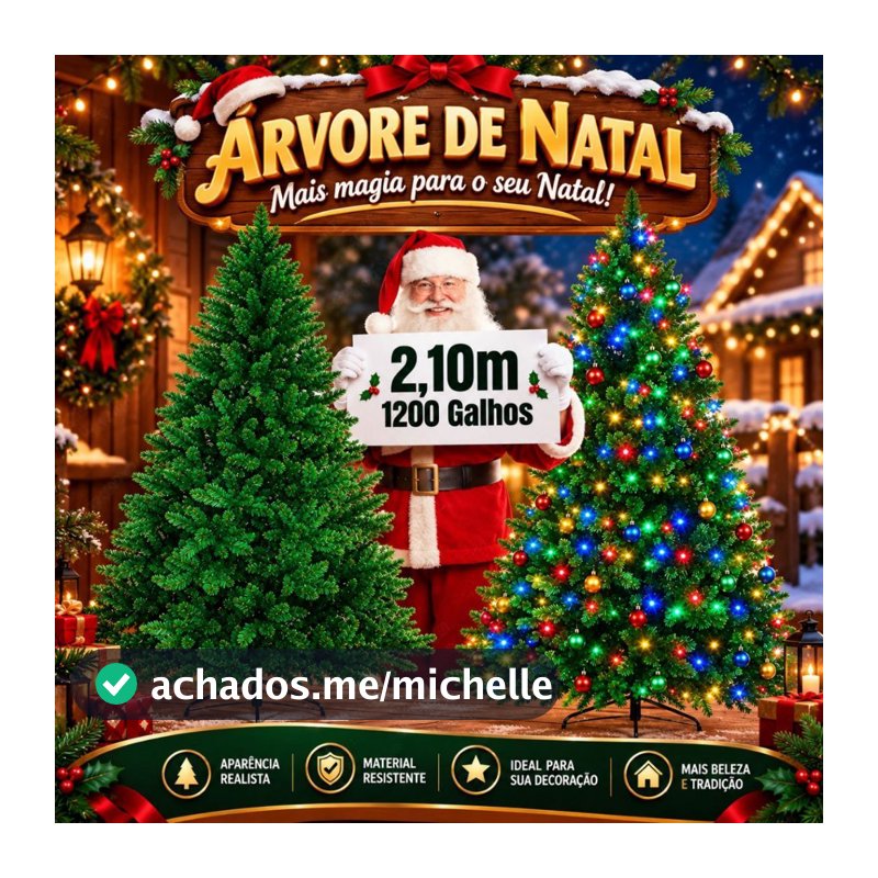 Árvore de Natal Imperial 240cm com 1200 Galhos Pé de Ferro