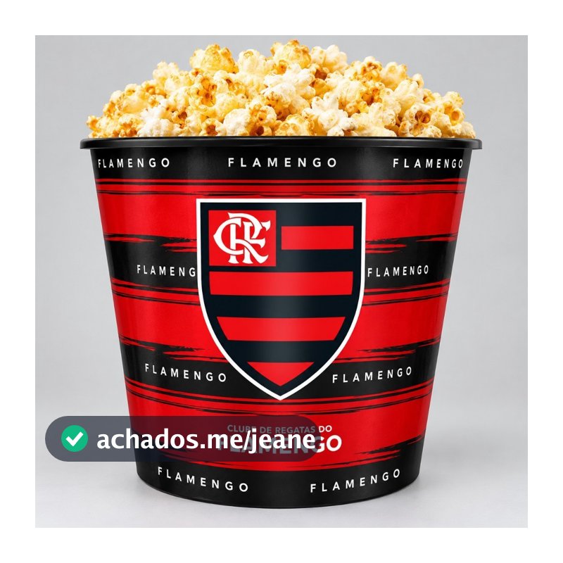 Balde Pipoca Flamengo Time Torcedor Mengão Original