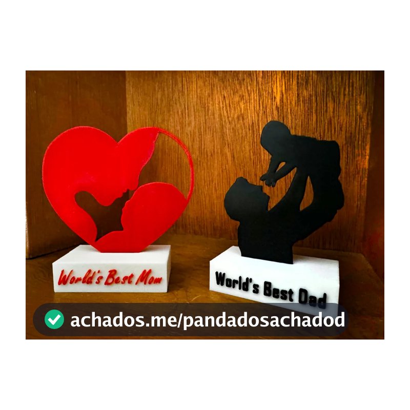 Escultura World's Best Mom & Dad - Decoração Casa Presentes Dia das Mães Dia dos Pais