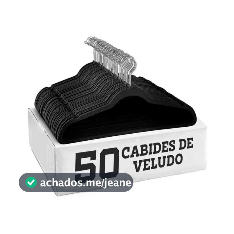 Kit 50 Cabides Veludo De Roupa Antideslizante Slim Adulto  Gancho 360°