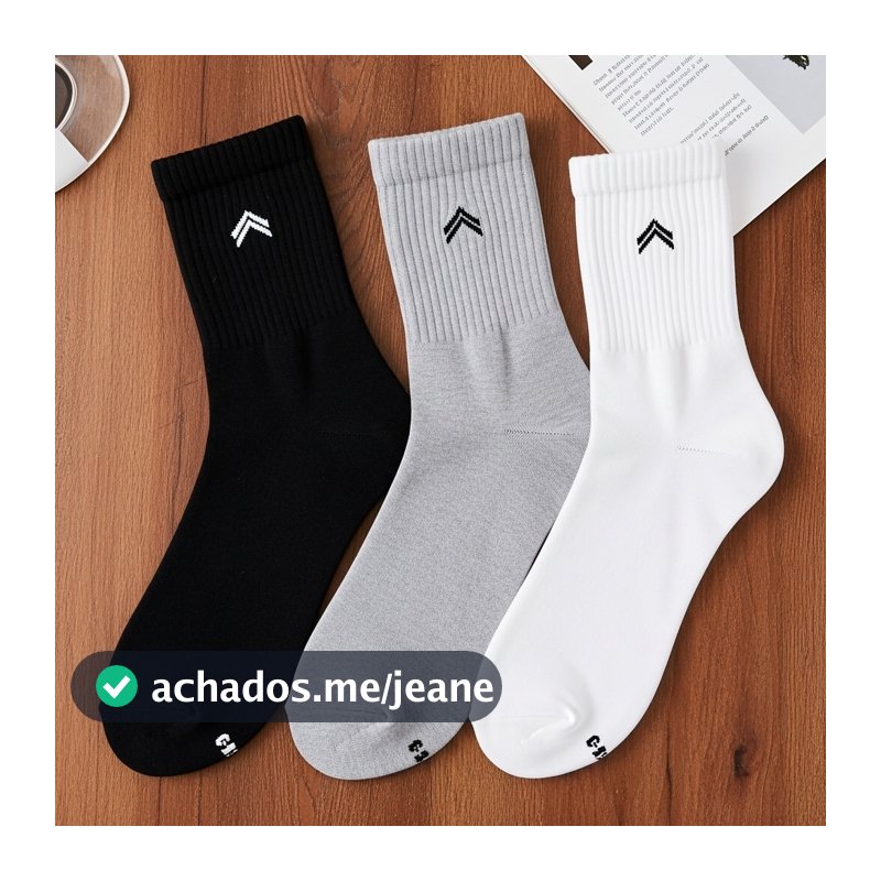 Kit 3 Pares de Meias Cano Médio Atoalhada Ultra Conforto Algodão Penteado Up Urban Casual Unissex