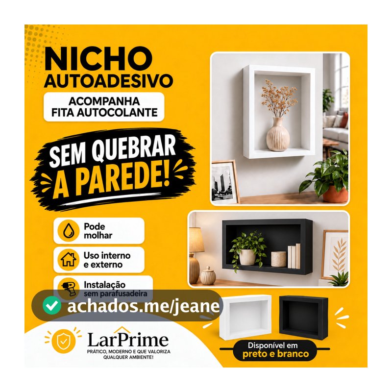 Nicho Sobrepor 28x40 cm Parede Para Banheiro Cozinha Sala Lavanderia Quarto Porta Cremes Decoração