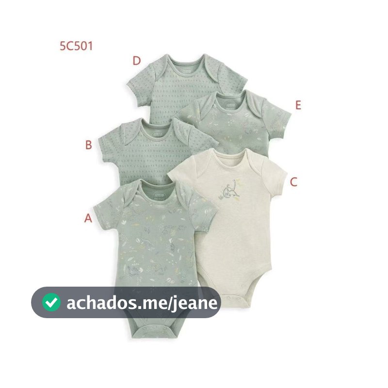 Macacão de verão fino de manga curta para bebês, conjunto de 5 peças, adequado para bebês do sexo masculino e feminino,