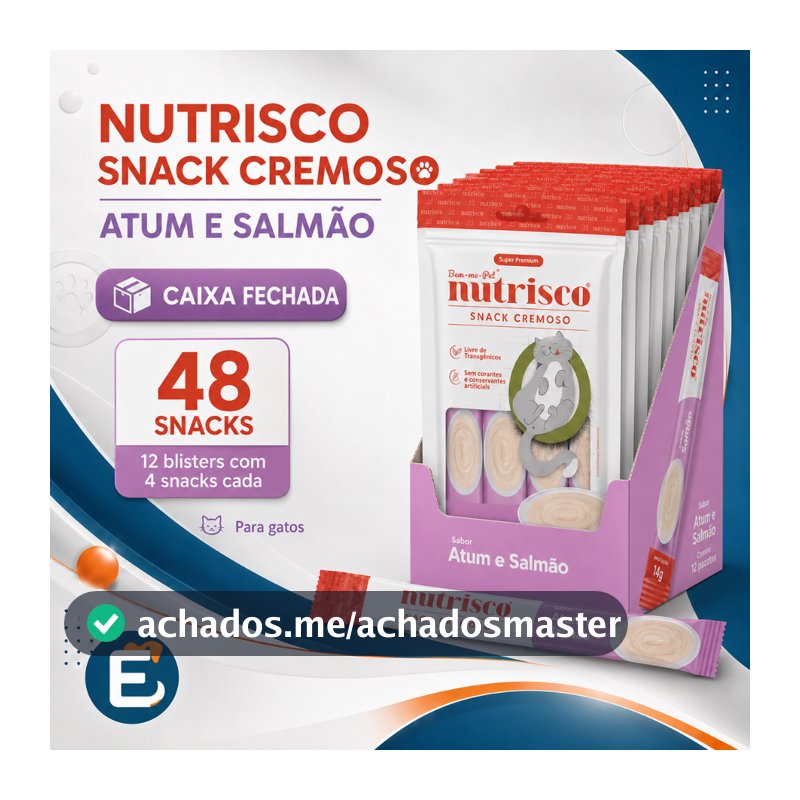 Kit 12 snack cremoso nutrisco gato como churu - Escolha o sabor