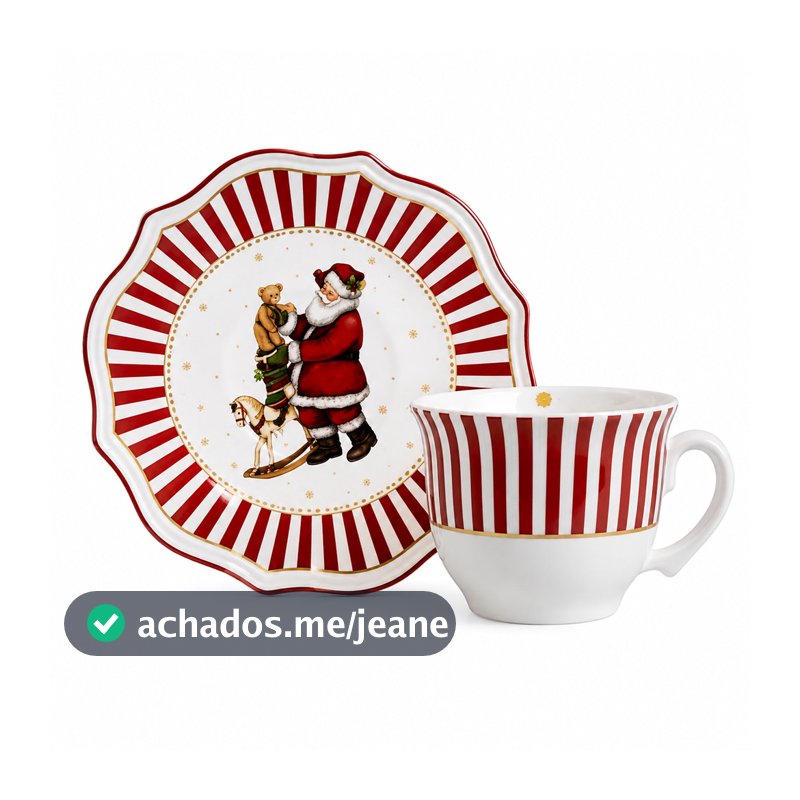 Xicara De Cha Pires Com Filete Christmas Charm 200m - Scalla