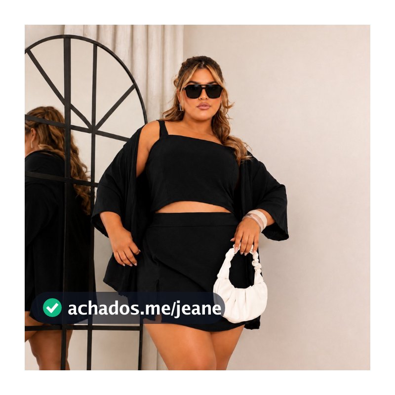 Trijunto Plus Size no Crepe Dunas, Tamanho Unico Veste do 48 ao 52.