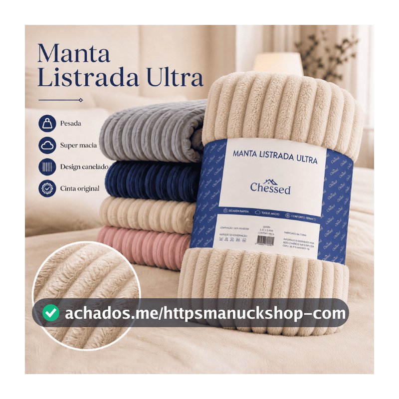 Manta Canelada Fleece Macia Cobertor Sofá Cama Leve Presente Casal /Queen