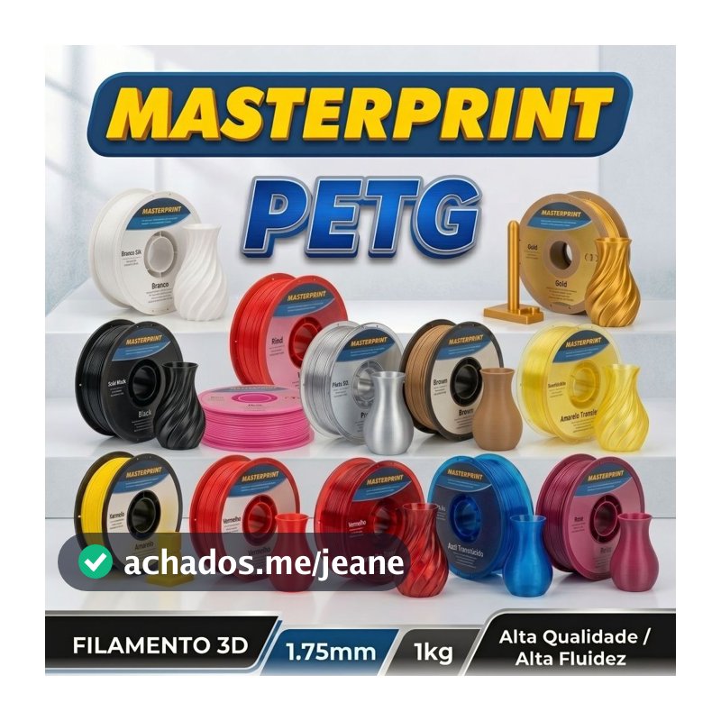 Filamento De Impressora 3d Petg 1,75mm 1kg Masterprint Várias Cores