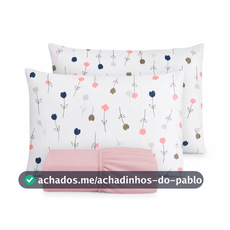 Kit Jogo de Lençol Liso Fronha Estampada 200 Fio 100% Algodão Extra Macio Com Elástico