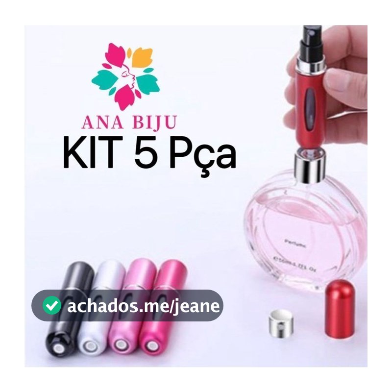KIT 5 unidades Porta Perfume Recarregavel Portatil Spray 5ml-GUI ANA