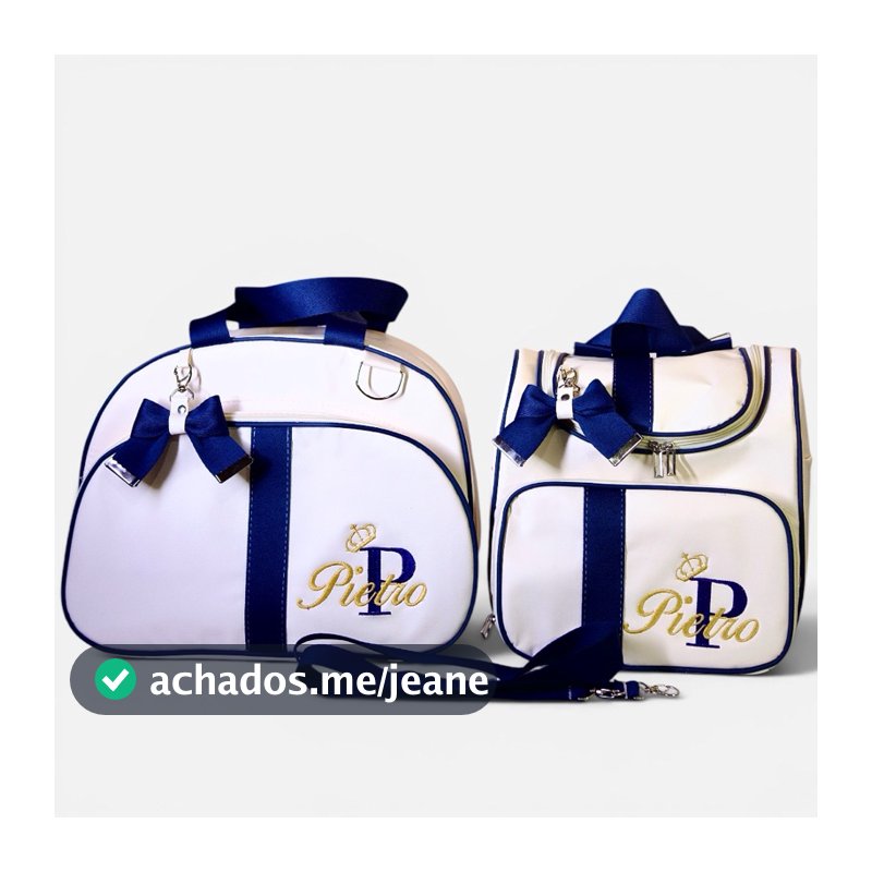 Kit Bolsa Maternidade 2 Peças Personalizada | Impermeável e Térmica | Com Nome do Bebê