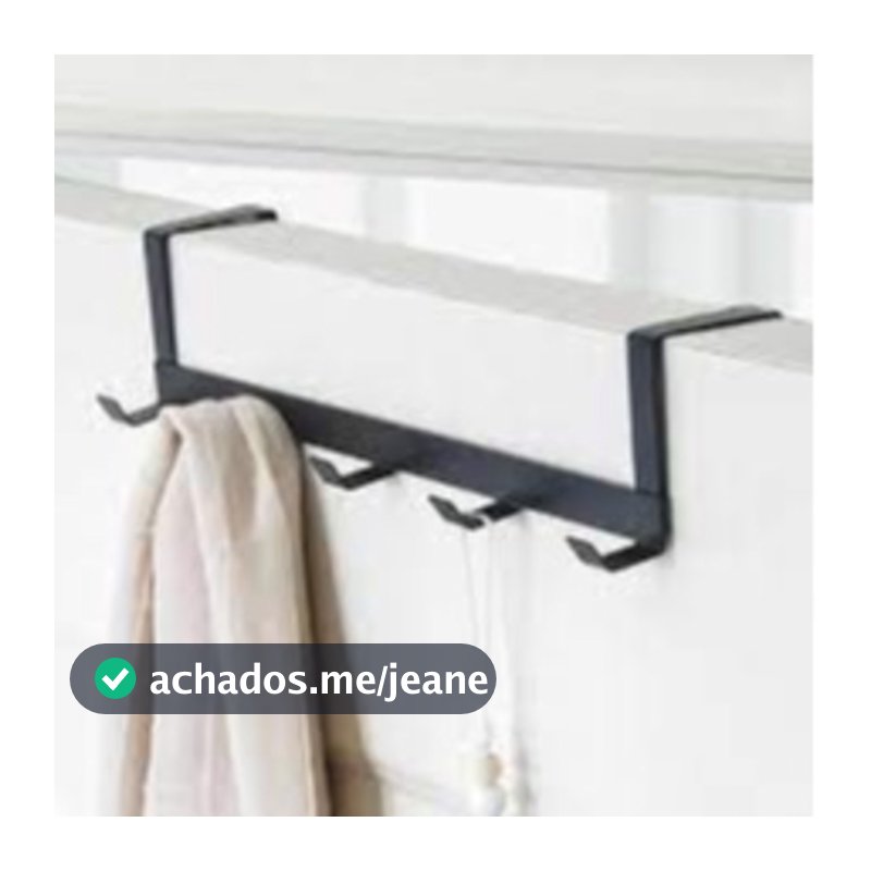 Suporte Cabide Para Porta Com 5 Ganchos  6,3 x 7,5 x 29cm Multiuso Organizador Utensilio De Casa