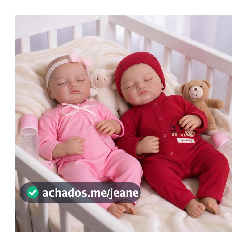 Bebê Reborn Boneca Premium Gêmeas Irmãs Realista Meninas Silicone Pode dar Banho