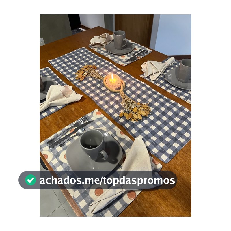 Kit Jogo Americano 2 em 1 Dupla Face Tecido Linho Premium Mesa Posta