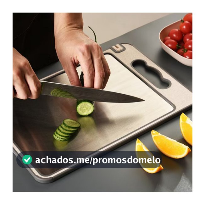 Tábua De Corte Dupla Face 304 De Aço Inoxidável, Antimofo e Antibacteriano, Ferramenta de Cozinha