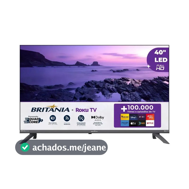 Smart TV 40” Britânia B40CRA Full HD Wi-Fi HDMI USB Conversor Digital