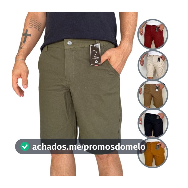 Bermuda Sarja Masculino Slim Brim Bolso Faca Premium Social Diversas Cores