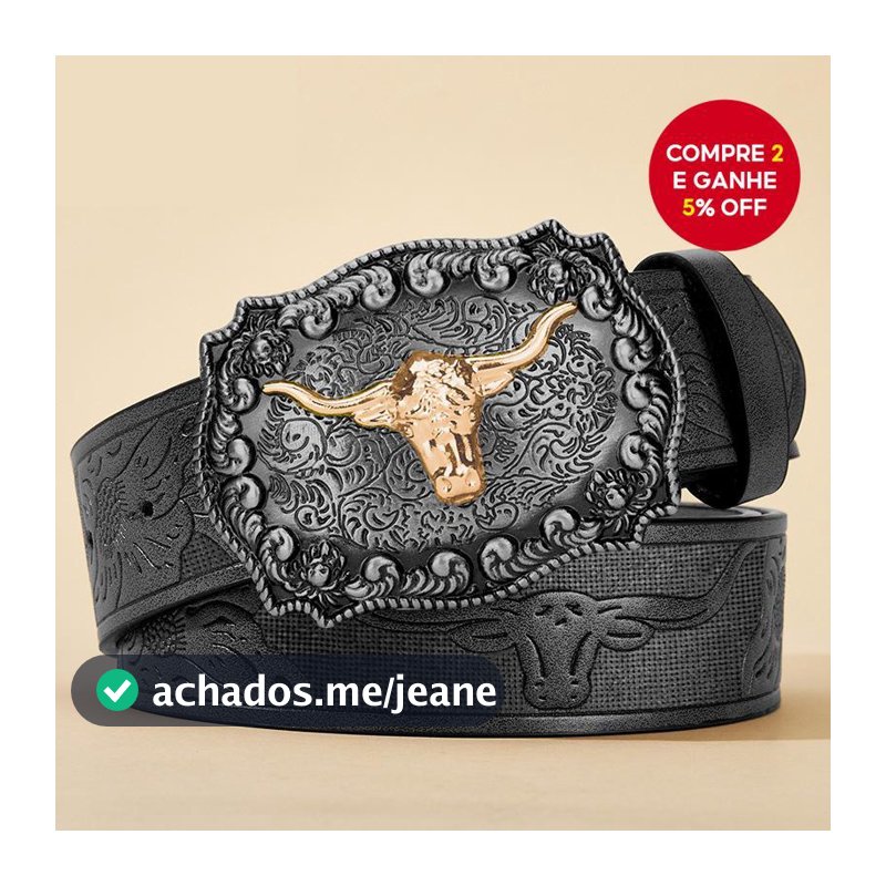 Cinto Ocidental Masculino Estilo Cowboy De Couro Sintético Preto Com Detalhes Em Relevo Fivela De Liga