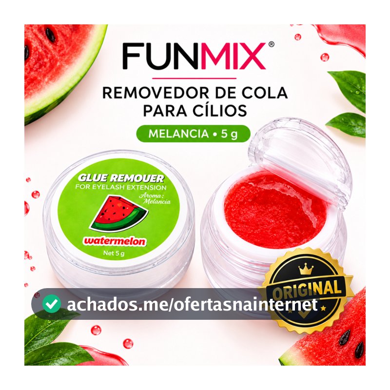 Removedor De Cola Para Extensão de Cilios Funmix 5g Creme Sabor Frutas