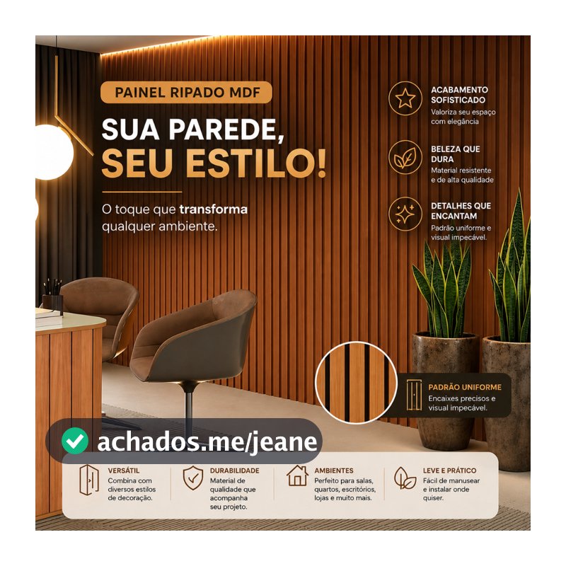 KIT COM ATE 50 PLACAS RIPADAS EM MDF REVESTIMENTO DE PAREDE 3D AUTO COLANTE