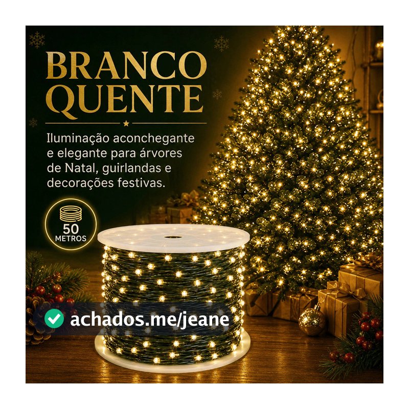 Cordão Led Com Strobo 500 Leds 50Metros Prova D'água Natal Luzes Pisca Pisca amarelo Arvore de Natal Brilhante Luxo