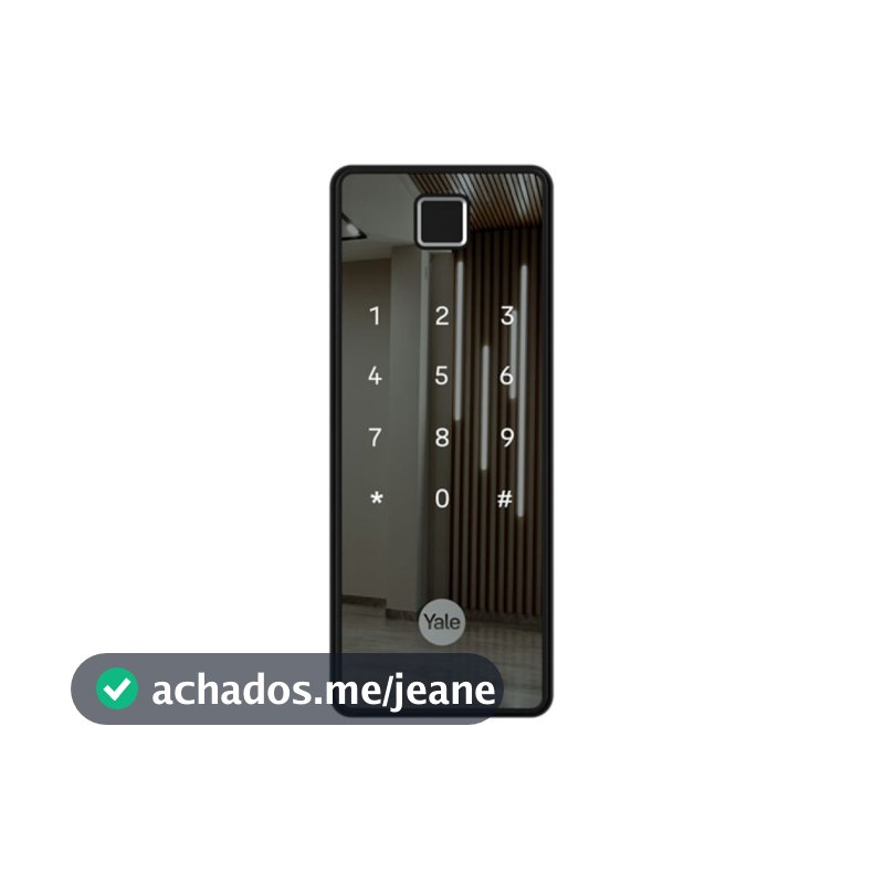 Fechadura Digital Eletrônica Yale Reflecta Biometria Senha Tag App Sobrepor Preto Espelhada