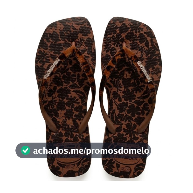 Havaianas Slim Square Oficial Velvet Floral Tira Veludo