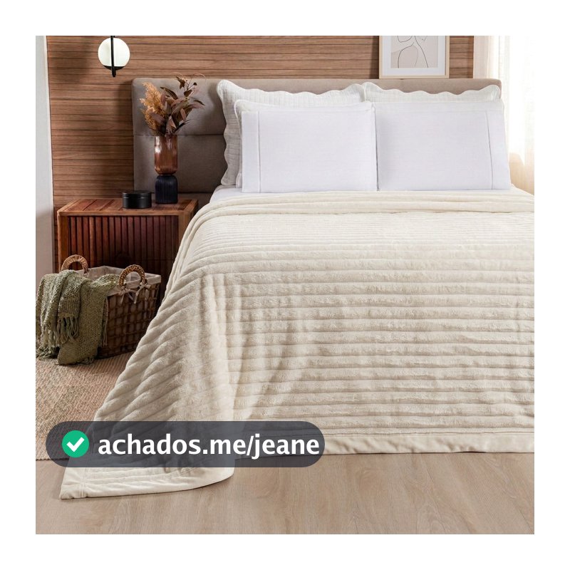 Cobertor Manta Flannel Canelado 2,20mx2,40m Itália 300g/m²