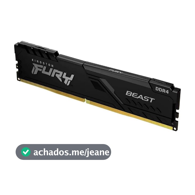 Memória RAM Kingston Fury Beast 8GB DDR4 3200MHz CL16 XMP 2.0 Desktop KF432C16BB/8