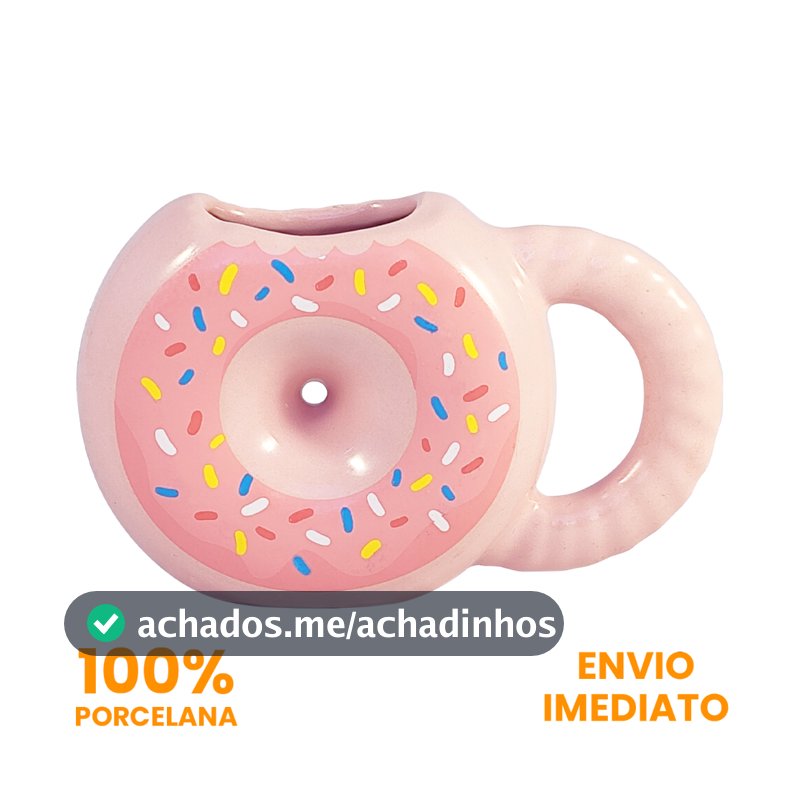 Caneca de Porcelana  Rosa Decorativa Donuts 300ml Simpsons