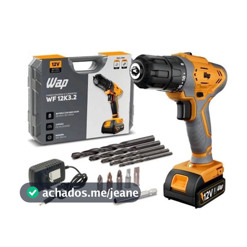 Parafusadeira e Furadeira WF12K3.2 Bateria 12V WAP