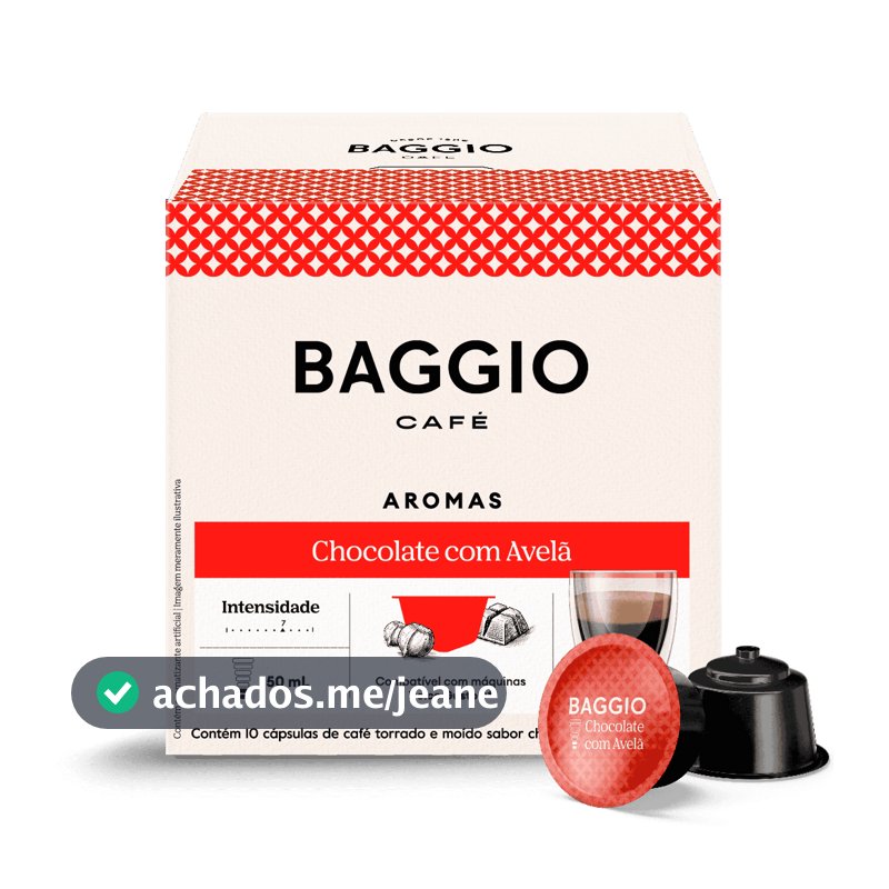 Baggio Café - Cápsulas de Café Aromas Chocolate com Avelã Compatível com Dolce Gusto® - 10 unidades.