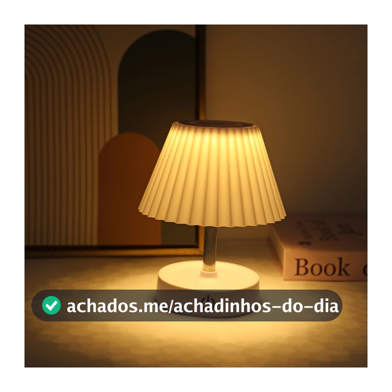 Abajur de Mesa Retrátil Recarregável LED Quente para Quarto/Escritório/Sala