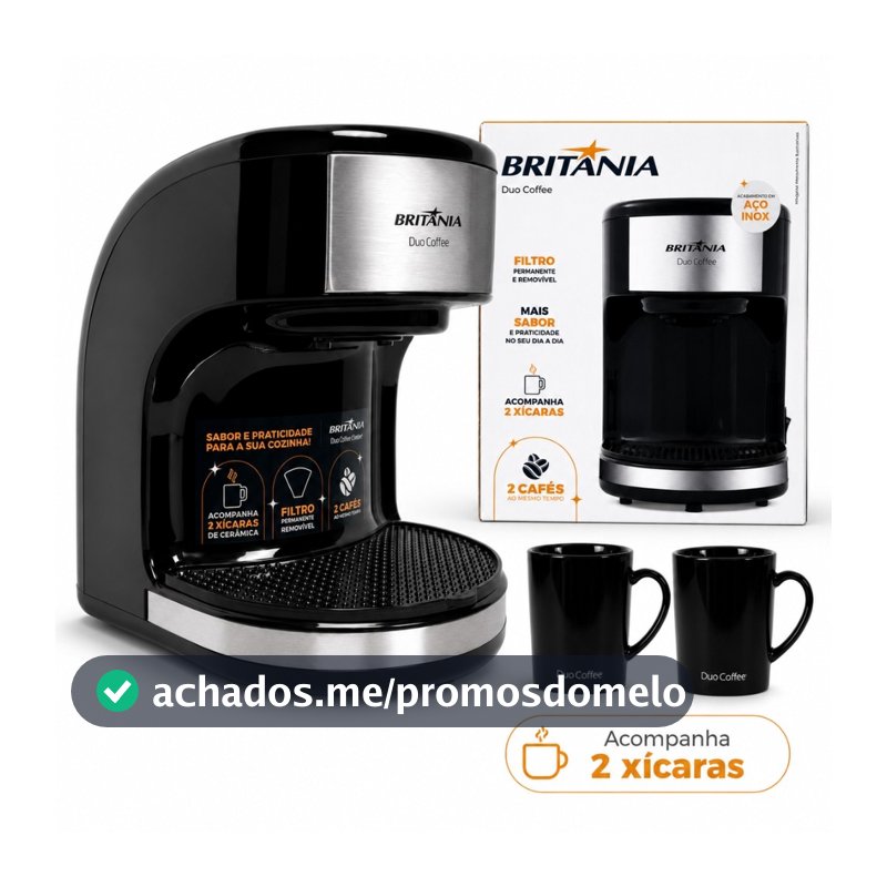Cafeteira Britânia 450W Base Antiderrapante Duo Coffee