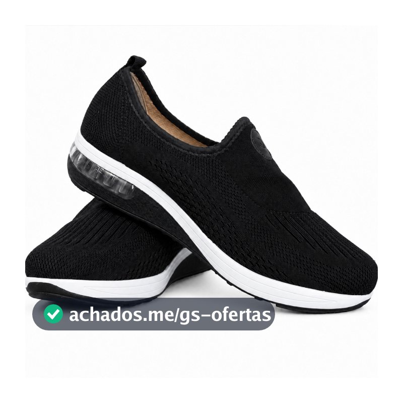 Tênis Ortopédico Feminino Ultra Conforto Benévola Knit Slip On Calce Fácil Esporão Fascite Plantar