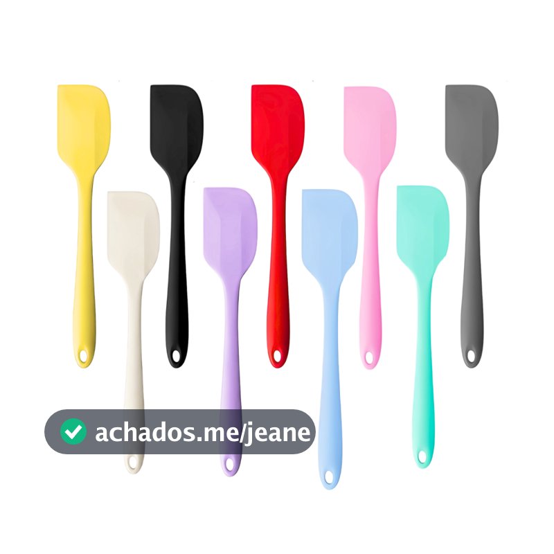 Espátulas de Silicone Coloridas 27cm Pão Duro Resistente e Flexível Premium Utensilio Silicone