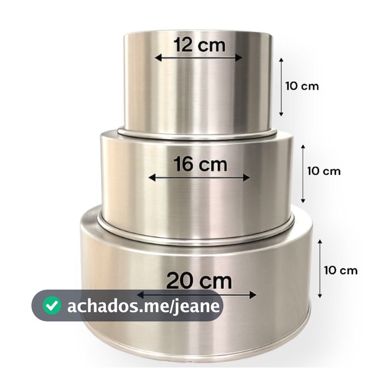 Kit Jogo Forma Assadeira Bolo redonda alta