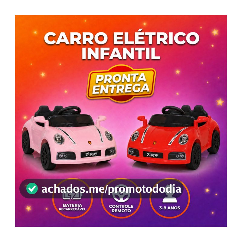 Carro Elétrico Infantil Bivolt Zippy Compact Com Controle Remoto