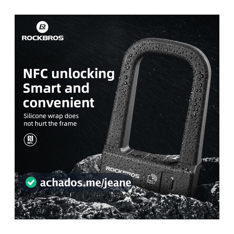 ROCKBROS Smart U Lock NFC Desbloqueio MTB Bicicleta De Estrada Bloqueio Motocicleta Anti-Roubo À Prova Dwaterproof Água