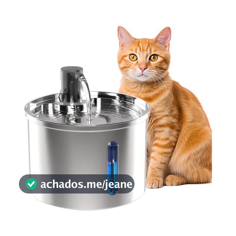 3l Fonte De Água De Aço Inoxidável Para Gatos E Cãe Newpet- Bivolt