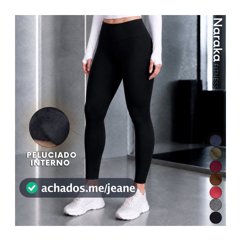 Calça Legging Flanelada Cintura Alta Zero Transparência