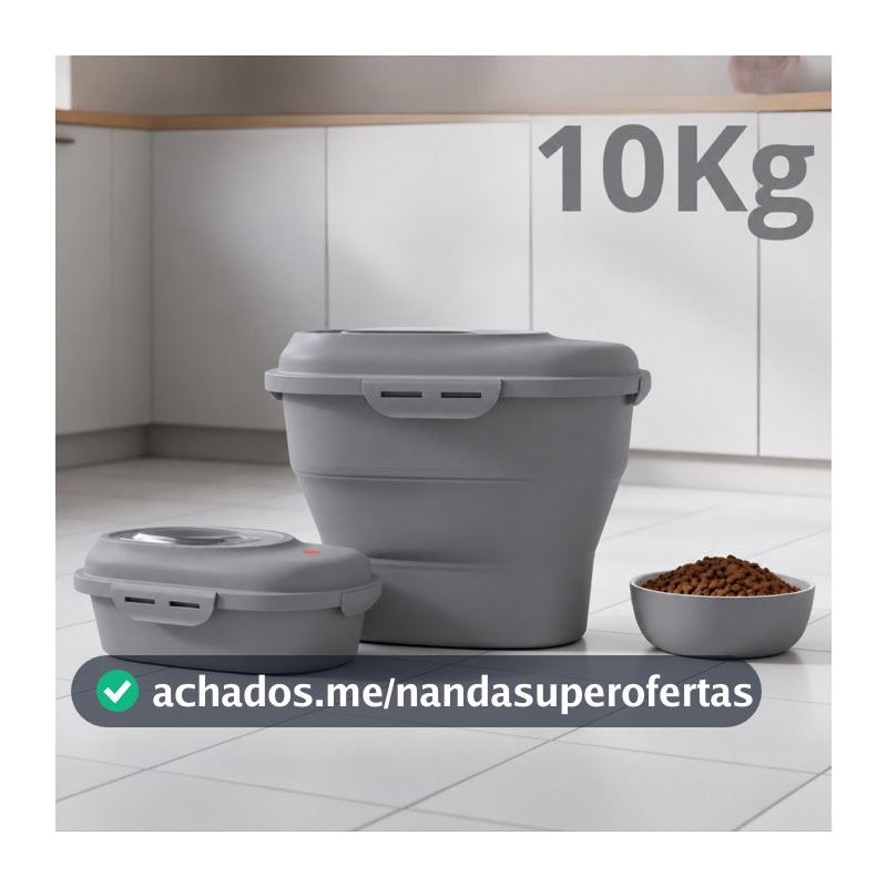 Porta Ração Pote 10kg Evolution Tampa Vedada Cães Gato