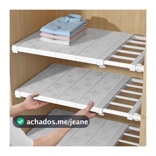 Organizador Prateleira Inteligente Retrátil portátil 30 a 120 cm Branca Extensível Largura 24 cm