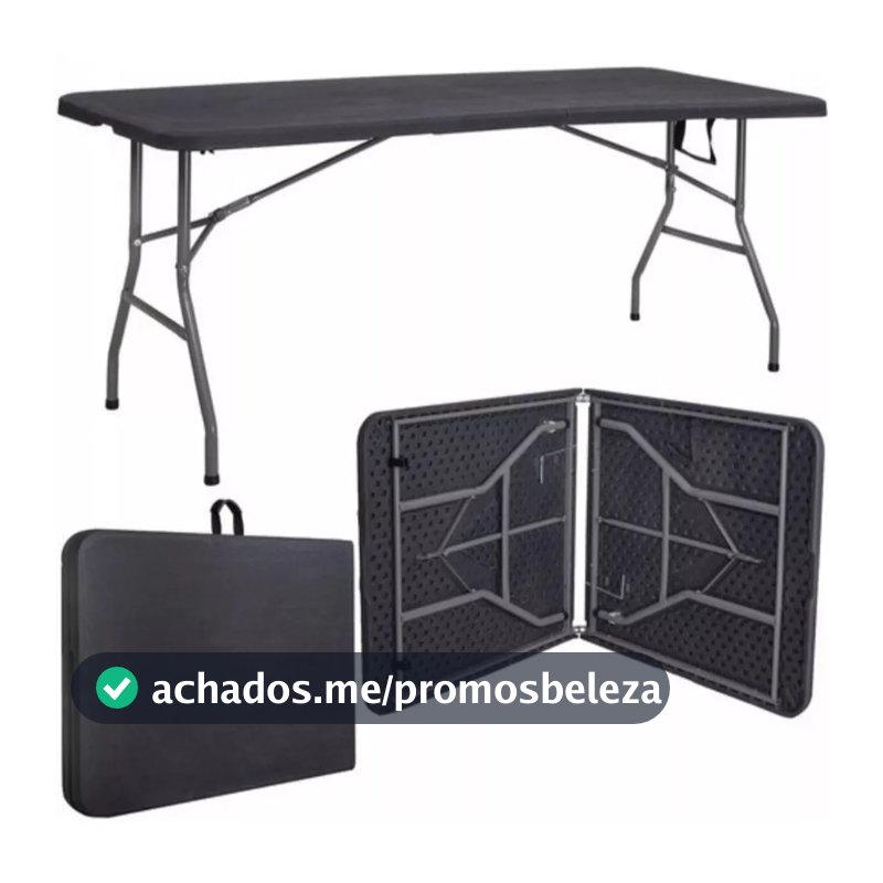 Mesa Maleta Portátil Reforçada Alça Festa Trabalho Exposição Camping Viagem