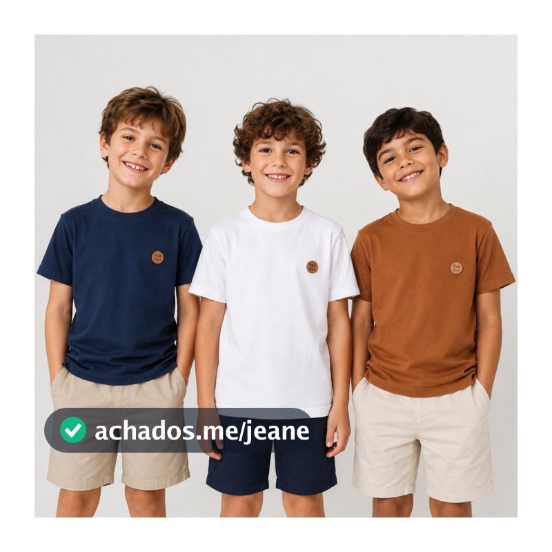 Kit 3 Camiseta Básica Infantil Menino Manga Curta Algodão 4 ao 16 Anos - blusa masculina infantil