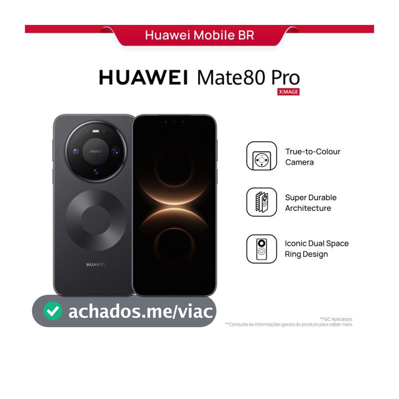 HUAWEI Mate 80 Pro| Celular | 16GB+512GB | Câmera com Cores Reais | Arquitetura Super Resistente | 5750 mAh