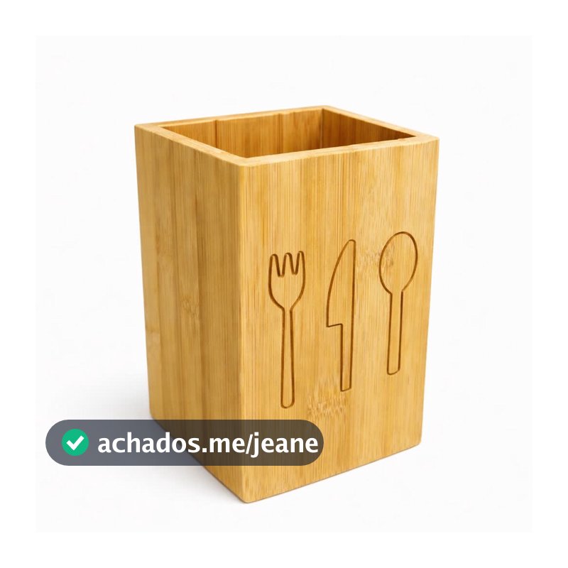 Suporte Organizador Porta Utensílios Multiuso Cozinha Talher Bambu