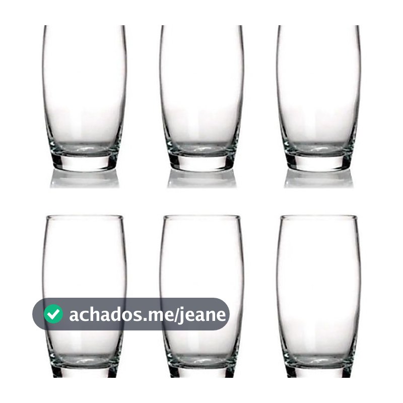 Jogo Kit Copo Vidro Oca 300ml C/6 Nadir - Agua Suco Drink Co Cor Transparente Transparente