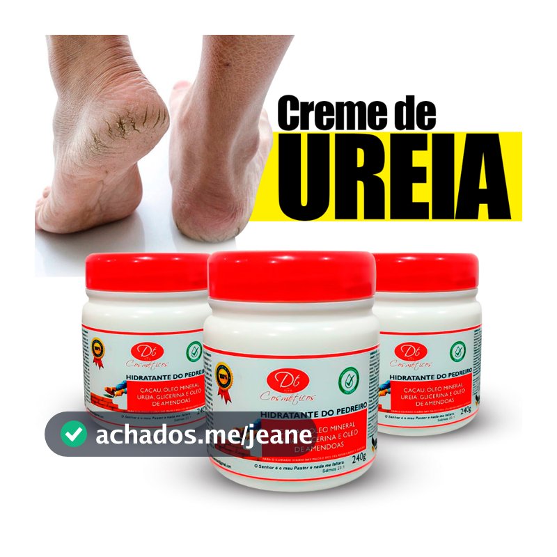 Creme Hidratante De Uréia 240g Creme De Pedreiro Pés Rachados E Ressecados