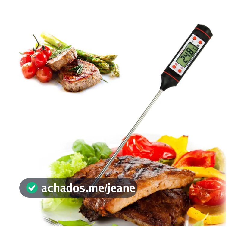2 Termômetros Culinário Digital Espeto, Alimento, Cozinha, Carne, Churrasco, Líquidos, AVIBES
